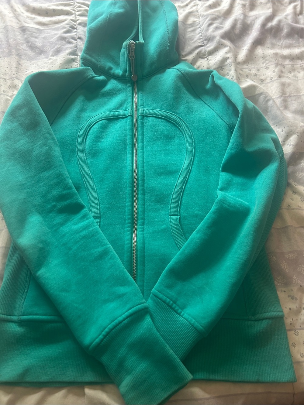 lululemon athletica turquoise full-zip hoodie